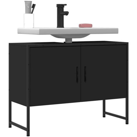 Bathroom Sink Cabinet Black 80x33x60 cm Engineered Wood vidaXL