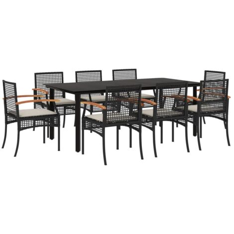 Garden Dining Set Black, Cream White vidaXL (1/5)