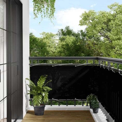 Balcony Screen Black 75x700 cm 100% Polyester Oxford vidaXL