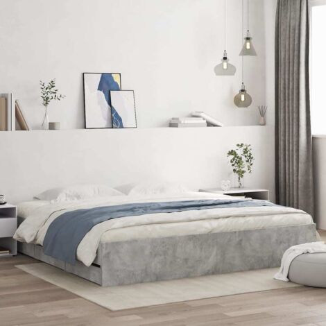 Bed Frame with Drawers without Mattress Concrete Grey 160x200 cm vidaXL