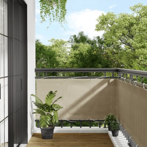 vidaXL Balcony Screen Beige 75x1000 cm 100% Polyester Oxford
