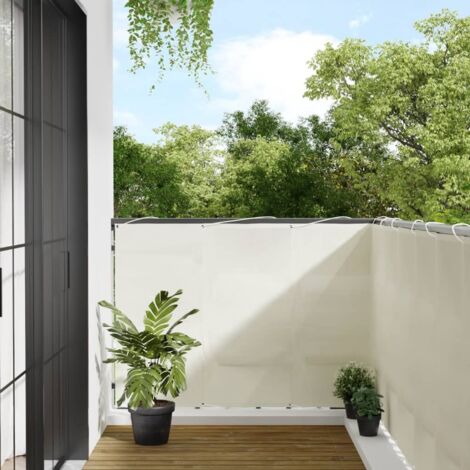 Balcony Screen Cream 120x700 cm 100% Polyester Oxford vidaXL
