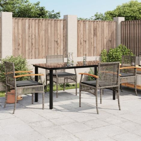 Garden Dining Set Grey, Black vidaXL (1/5)