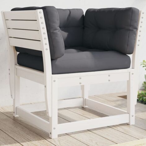Garden Sofa White, Anthracite Solid pine wood, Polyester Medium vidaXL (1/5)