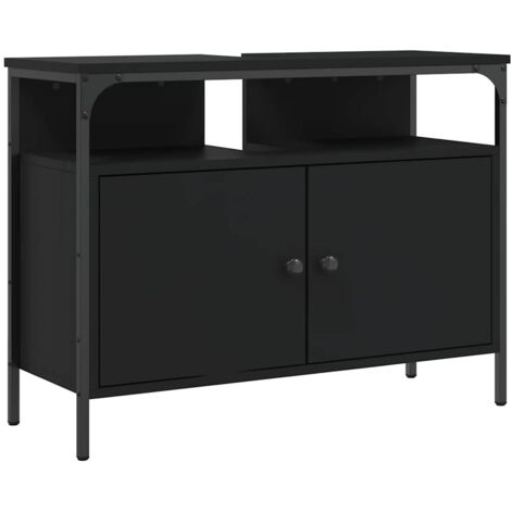 Bathroom Sink Cabinet Black 80x30x60 cm Engineered Wood vidaXL