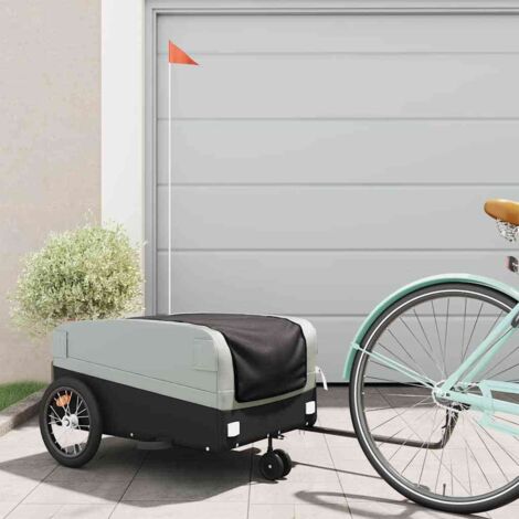 Bike Trailer Black and Grey 45 kg Iron vidaXL