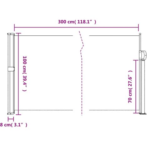 Retractable Side Awning Brown 100x300 cm vidaXL