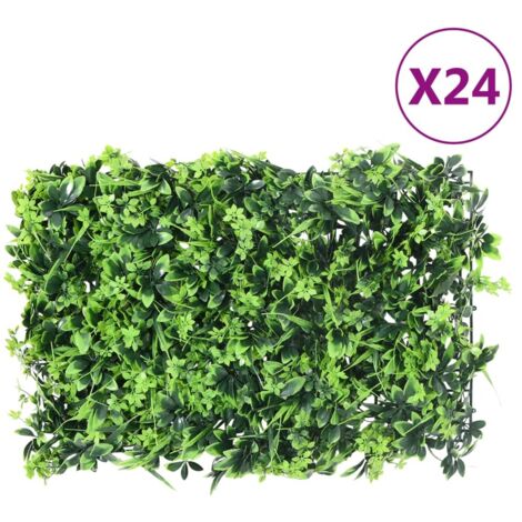 Artificial Leaf Fence 24 pcs Green 40x60 cm vidaXL