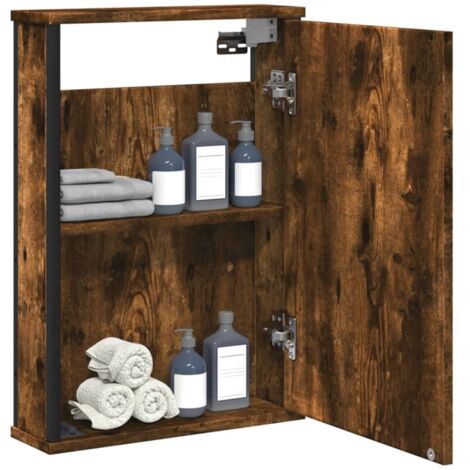Bathroom Mirror Cabinet Smoked Oak 42x12x60 cm Engineered Wood vidaXL