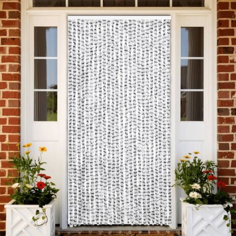 Fly Curtain Light Grey and Dark Grey 100x200 cm Chenille vidaXL