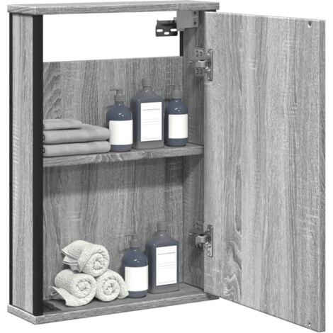 Bathroom Mirror Cabinet Grey Sonoma 42x12x60 cm Engineered Wood vidaXL