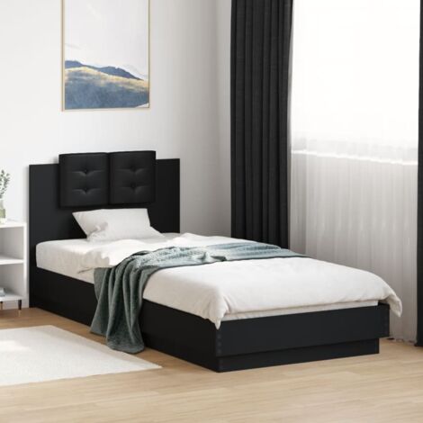 Bed Frame with LED without Mattress Black 100x200 cm vidaXL