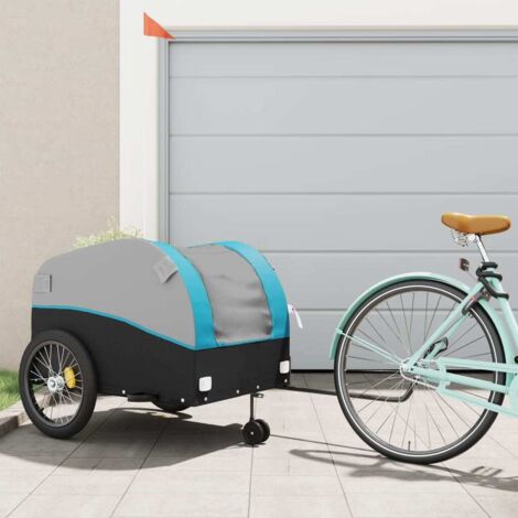 Bike Trailer Black and Blue 45 kg Iron vidaXL