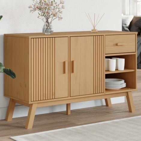 Sideboard OLDEN Brown 114x43x73.5 cm Solid Wood Pine vidaXL (1/5)