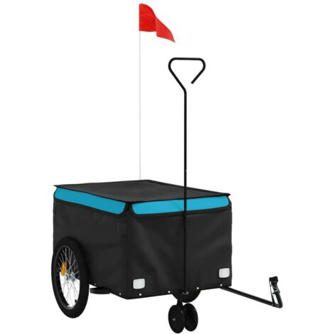 Bike Trailer Black and Blue 30 kg Iron vidaXL