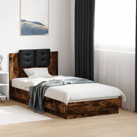 Bed Frame  Smoked Oak  Engineered wood, Plywood  Small Single vidaXL