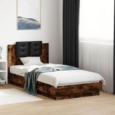 Bed Frame without Mattress Smoked Oak 75x190 cm Small Single vidaXL (1/5)