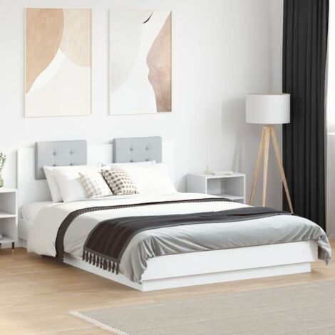 Bed Frame without Mattress White 140x200 cm vidaXL (1/5)