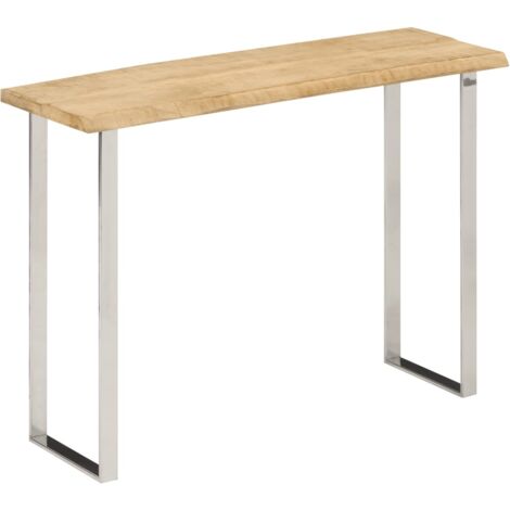 Console Table with Live Edge 105x33x76 cm Solid Wood Mango vidaXL (1/5)