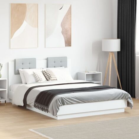 Bed Frame without Mattress White 135x190 cm Double vidaXL (1/5)