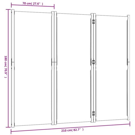 3-Panel Room Divider Dark Blue 210x180 cm vidaXL