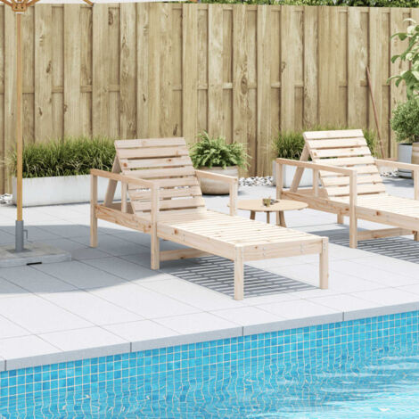 Sun Lounger 199.5x62x55 cm Solid Wood Pine vidaXL