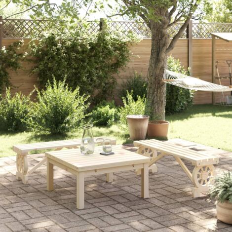 Garden Benches 2 pcs Solid Wood Fir vidaXL (1/5)