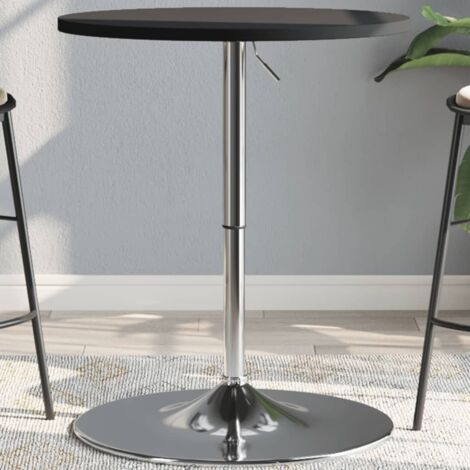 Bar Table Black 60x60x90 cm Engineered Wood and Chromed Steel vidaXL