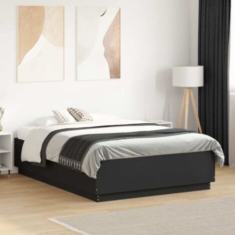 Bed Frame with LED without Mattress Black 120x190 cm Small Double vidaXL (1/5)