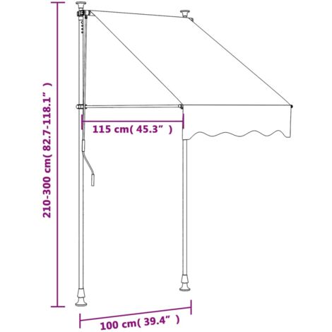 Retractable Awning Cream 100x150 cm Fabric and Steel vidaXL