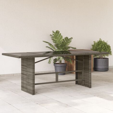 Garden Table Grey Poly Rattan Large Durable Garden Table vidaXL (1/5)