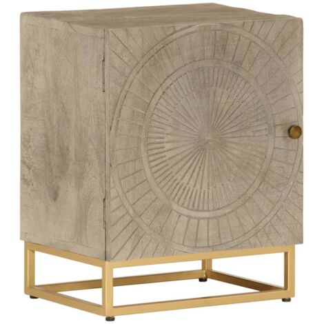 Bedside Cabinet 40x30x50 cm Solid Wood Mango and Iron vidaXL