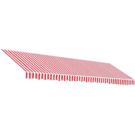 Replacement Fabric for Awning Red and White Stripe 5x3.5 m vidaXL