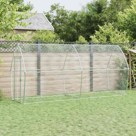 Chicken Cage Silver 400x105x182 cm Galvanised Steel vidaXL