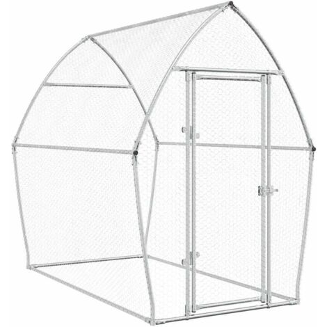 Chicken Cage Silver 200x105x182 cm Galvanised Steel vidaXL