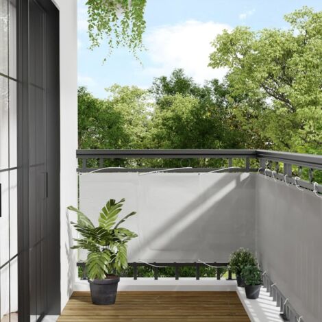 Balcony Screen Light Grey 75x400 cm 100% Polyester Oxford vidaXL