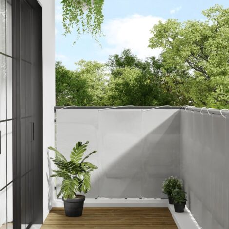 Balcony Screen Light Grey 120x400 cm 100% Polyester Oxford vidaXL