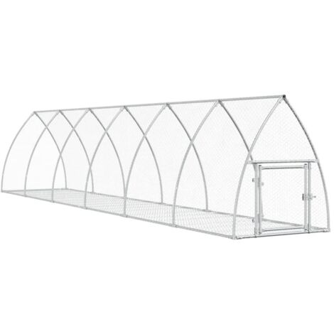 Rabbit Hutch Silver 600x105x120 cm Galvanised Steel vidaXL