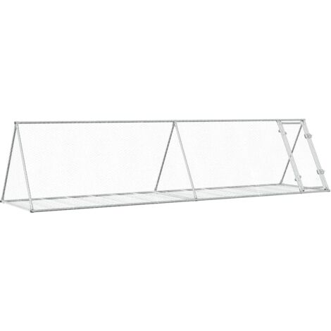 Rabbit Hutch Silver 400x105x91 cm Galvanised Steel vidaXL