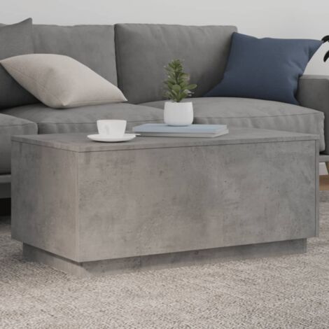 Coffee Table with LED Lights Concrete Grey 90x50x40 cm vidaXL