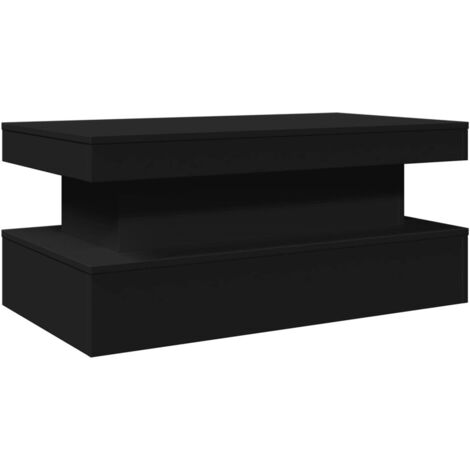 Coffee Table with LED Lights Black 90x50x40 cm vidaXL (1/5)