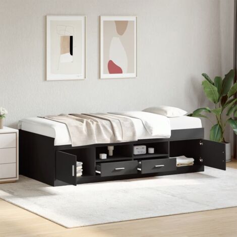 Daybed  Black  Engineered wood  100x200 cm  Daybed  Rectangular vidaXL