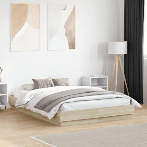 Bed Frame without Mattress Sonoma Oak 140x190 cm vidaXL