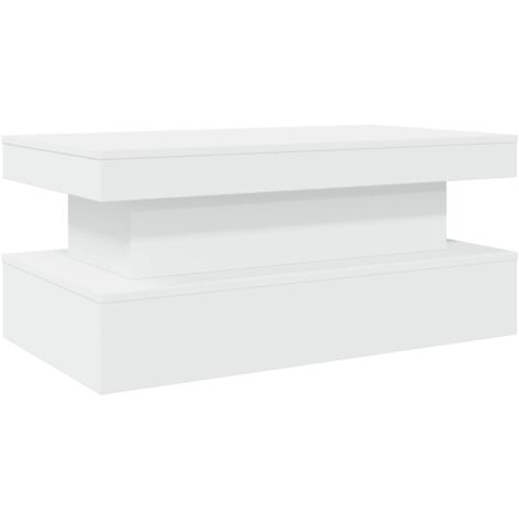Coffee Table with LED Lights White 90x50x40 cm vidaXL