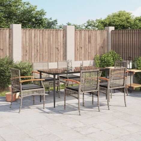 Garden Dining Set Grey, Black vidaXL (1/5)