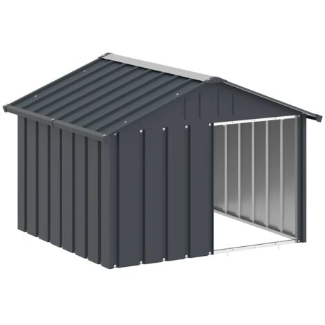 Dog House Anthracite 116.5x103x81.5 cm Galvanised Steel vidaXL