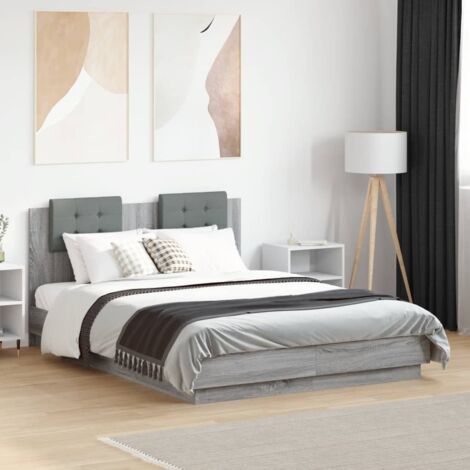 Bed Frame without Mattress Grey Sonoma 120x190 cm Small Double vidaXL (1/5)
