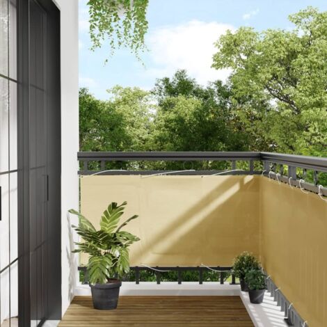 Balcony Screen Sand 75x600 cm 100% Polyester Oxford vidaXL