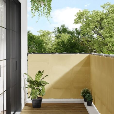 Balcony Screen Sand 120x400 cm 100% Polyester Oxford vidaXL