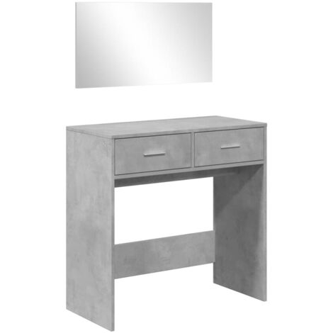 Dressing Table with Mirror Concrete Grey 80x39x80 cm vidaXL